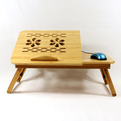【廠家批發 竹筆記本電腦桌 床上懶人桌 散熱先鋒 雙靜音USB風扇】價格,廠家,圖片,桌類,龍泉市奇客竹木制品廠-